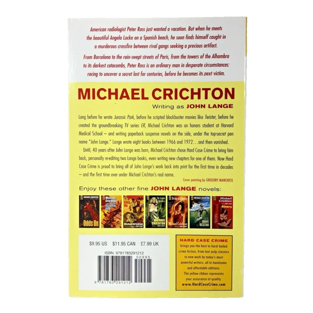 Zero Cool By Michael Crichton as John Lange 2008 Hard Case Crime Novel Unread